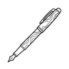 Vector illustration of fountain pen writing instrument isolated on white background