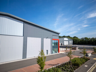 Industrial estate with warehouses and commercial properties