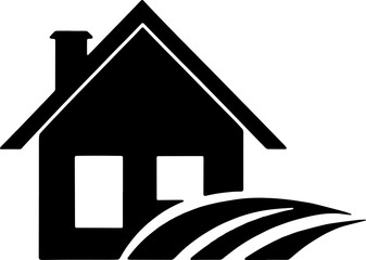 Minimalist Home or House Icon Real Estate or Property Management Concept
