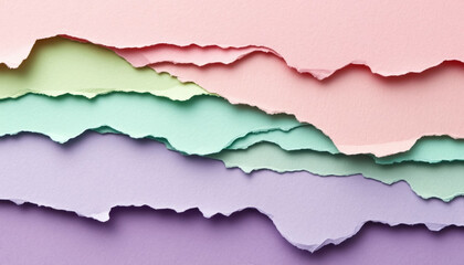 Fototapeta premium Soft-Hued Torn Paper Sheets Overlapping