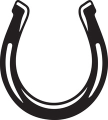 horse shoe line art silhouette editable vector illustration