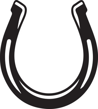 horse shoe line art silhouette editable vector illustration