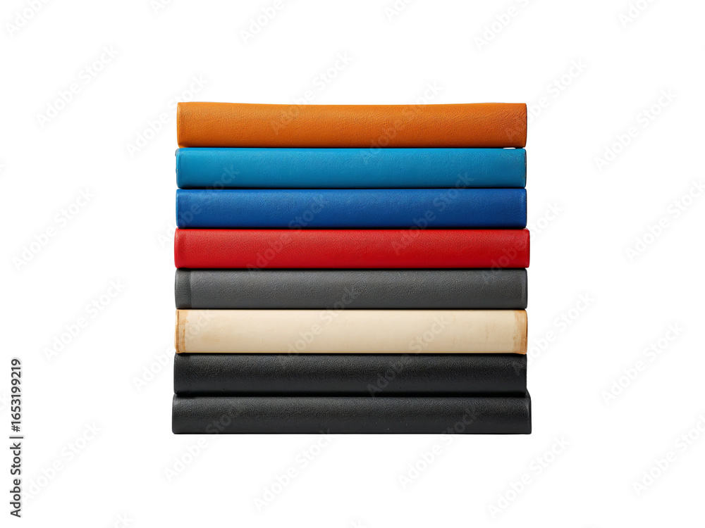 Poster a stack of colorful books on an isolated transparent background displays knowledge and creative