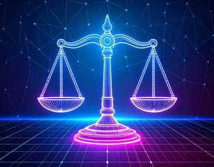 Justice Scales Neon