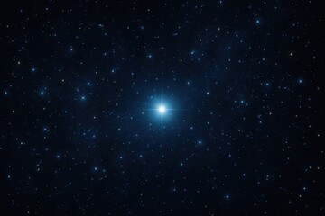 Fototapeta premium A lone star shines brightly in the vast expanse of a starry night sky