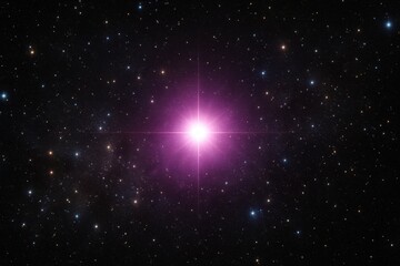 A lone star shines brightly amidst a sea of stars in the vast expanse of space