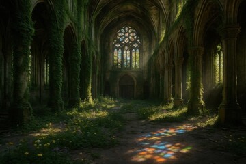 Fototapeta premium A Glimpse into a Forgotten Abbey