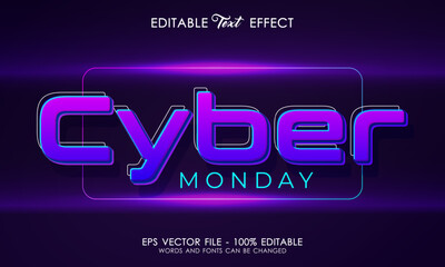 Flat design cyber monday vector text effect