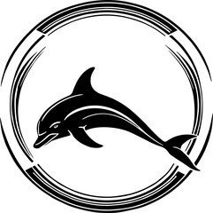 Minimalist Dolphin Icon for Marine and Ocean Branding