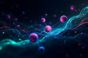 Molecular network landscape, big data and technology concept