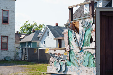 Weathered Urban Art in a Neighborhood