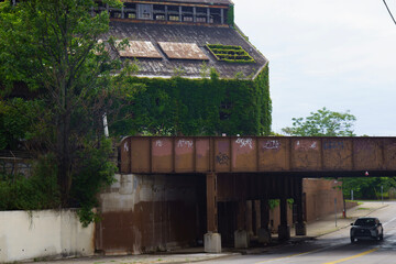 Abandoned Building and Overpass in Cleveland