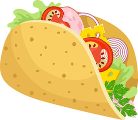 vector illustration of a taco
