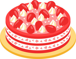 vector illustration of cherry cake