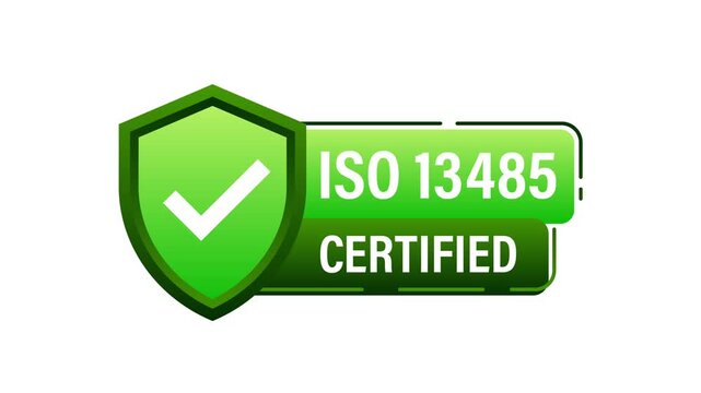 ISO 13485 and CE Certified Symbol Appearing on White and Blue Background
