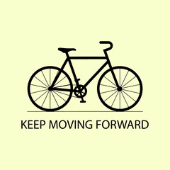 Minimalist Bike Symbol with Inspirational Quote Design