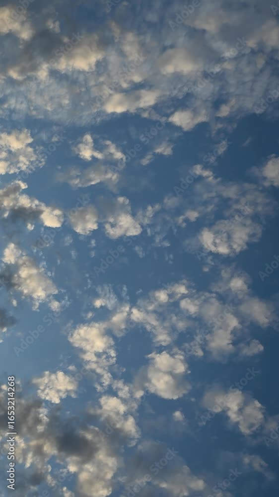 Canvas Prints vertical oriented time lapse of late day puffy clouds blowing across a blue sky
