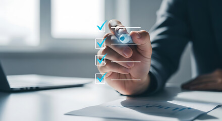 Digital checklist implementation, project tasks successfully finished and completed using