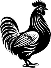 Domestic Rooster and Hen icon Illustration