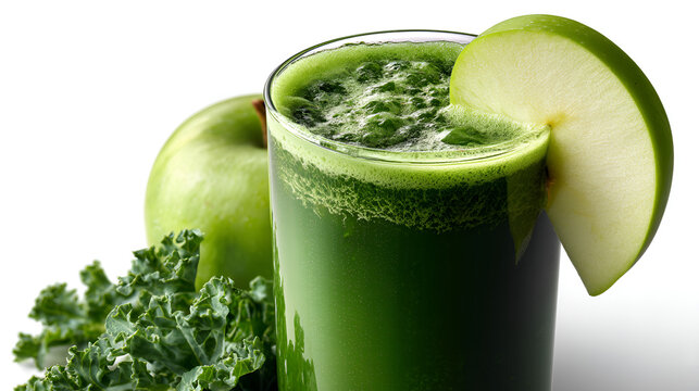 Green smoothie: a healthy blend of kale and apple, perfect for a nutritious and refreshing beverage. - Powered by Adobe