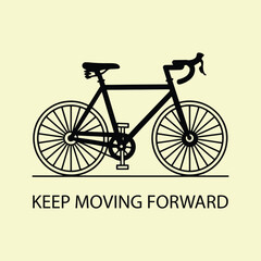 Minimalist Bike Symbol with Inspirational Quote Design