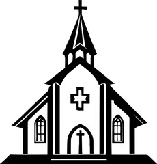 Minimalist church silhouette icon