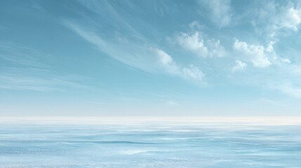 Obraz premium A soft abstract ice plain glowing under pale blue tones with wide open horizon