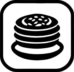 Stack of Pancakes Silhouette Symbol in Clean Minimal Style