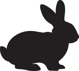 rabbit silhouette vector ai eps jpeg png minimalist black rabbit side profile outline design and wildlife illustration