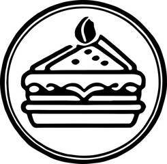 Minimalist Cake Slice Icon for Dessert and Bakery Branding