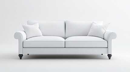 White sofa viewed from front