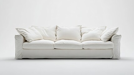 Naklejka premium White sofa viewed from front