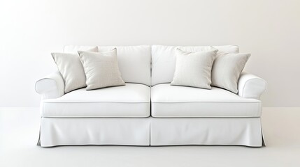 Obraz premium White sofa viewed straight on