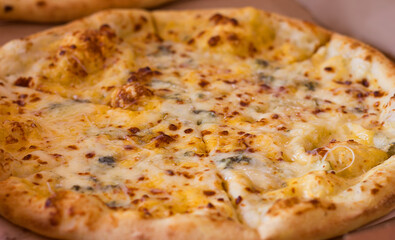 Cheese pizza close up, pizza delivery