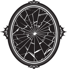 Silhouette of a Person Reflected in a Broken Mirror &ndash; Conceptual Abstract Reflection Art