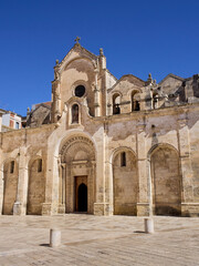 Obraz premium Facade of the Chiesa di San Giovanni Battista, Church dedicated to Saint John the Baptist. Matera, Basilicata Region, Italy, Europe
