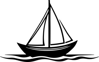  Sailing or fishing boat or ship on the sea 