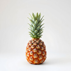Fresh pineapple on a light background, colorful fruit for culinary use