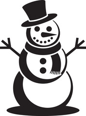 Winter Snowman Vector Illustration Classic Snowman Design for Holiday Season Greetings