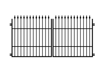 Wrought iron gate silhouette - vector illustration