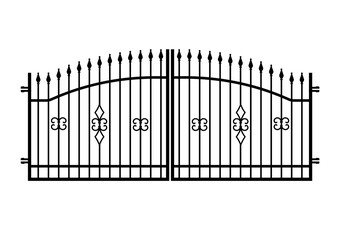 Wrought iron gate silhouette - vector illustration