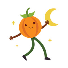 Pumpkin Head Dancing Halloween Funny Silhouette