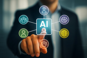 AI concept for global business and human resources management
