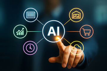 AI in retail, e-commerce and supply chain optimization concept