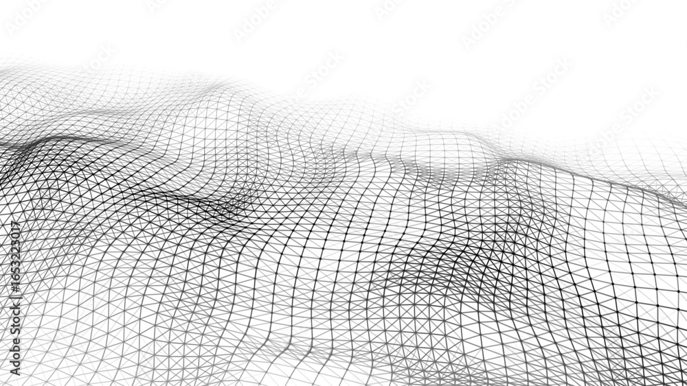 Poster geometric shapes. a wave smoothly dissolving into a light background. 3d rendering.