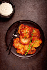 potato pancakes, pancakes with sour cream, Belarusian dish, homemade, no people,