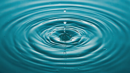 Aqua Water Droplet Creates Ring Pattern in Refreshing Liquid Texture