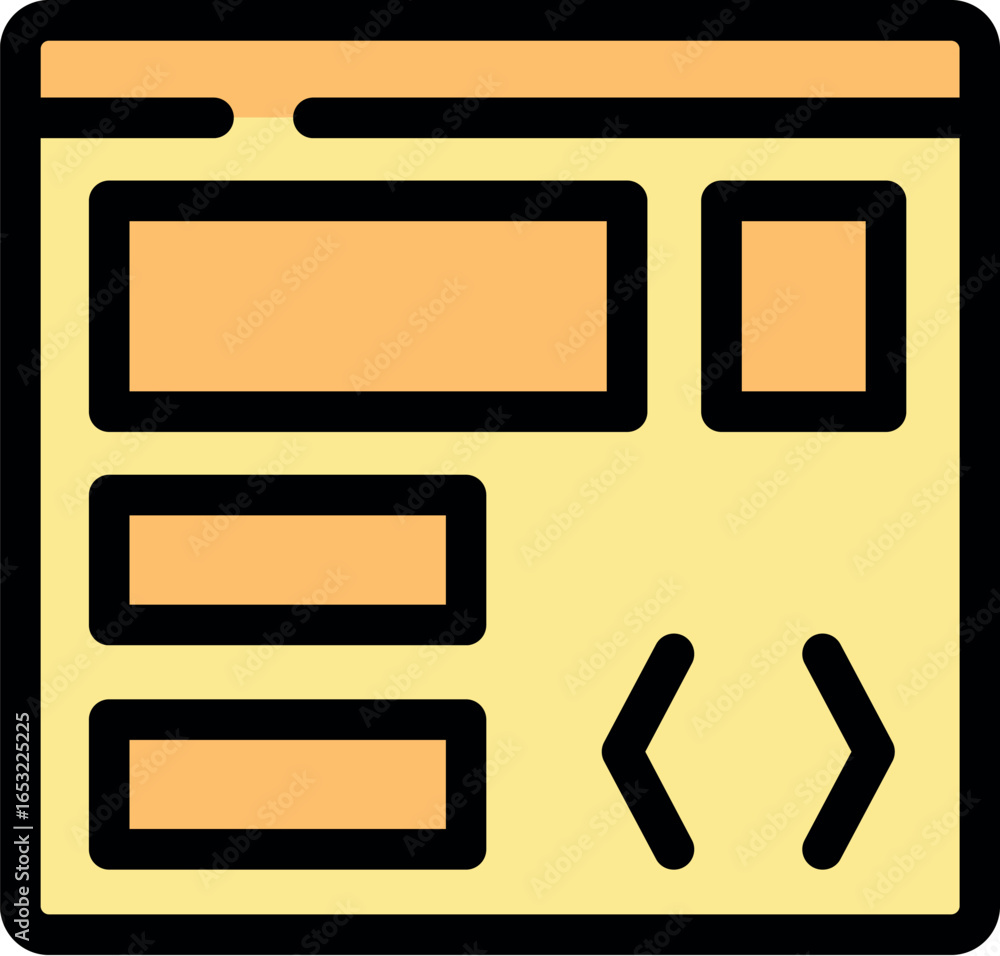 Aufkleber web template with navigation arrows, content boxes and placeholders, ideal for web designers and dev