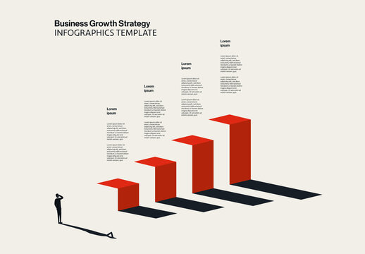 Business Growth Strategy Infographic Template with Steps