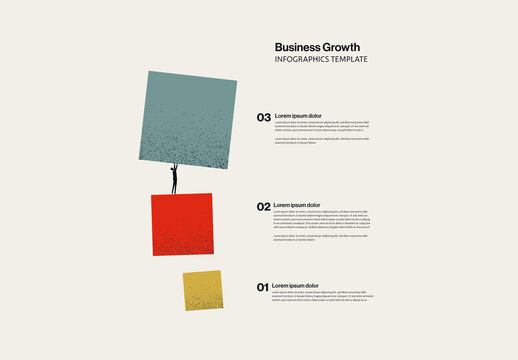 Building Business Growth Minimalist Infographic Template with Illustration